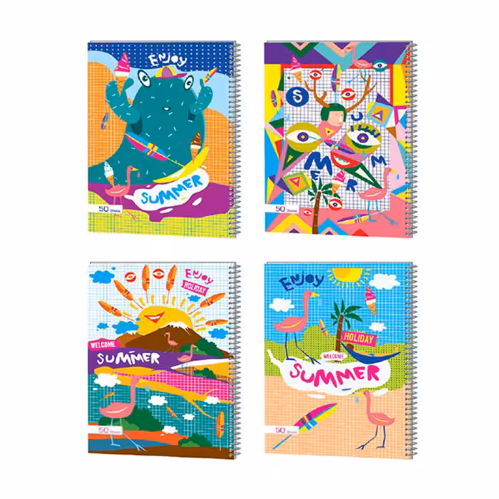 XXXدفتر50برگ شطرنجی خانه درشت سیمی مجلد عرش کد51