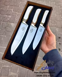 سرویس چاقو حیدری آشپزخانه دسته کائوچو 3 پارچه | ارسال فوری