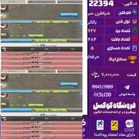 کلن کلش اف کلنز نام شیاطین سرخ لول بالاتر تعداد برد 627 سطح لیگ حرفه‌ای کد 22394