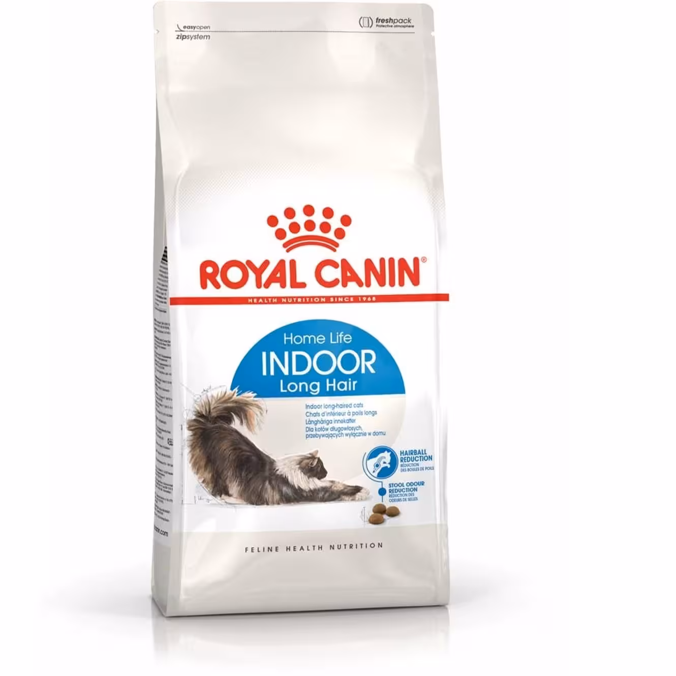 غذا خشک گربه برند رویال کنین مدل ایندور مناسب گربه های مو بلند بسته 2 کیلویی