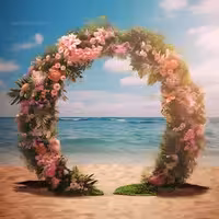 بک دراپ عکاسی با حلقه گل های رنگی | گرافیک با طعم تربچه