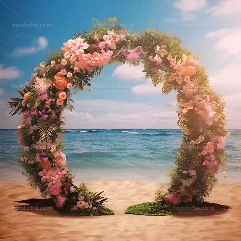 بک دراپ عکاسی با حلقه گل های رنگی | گرافیک با طعم تربچه