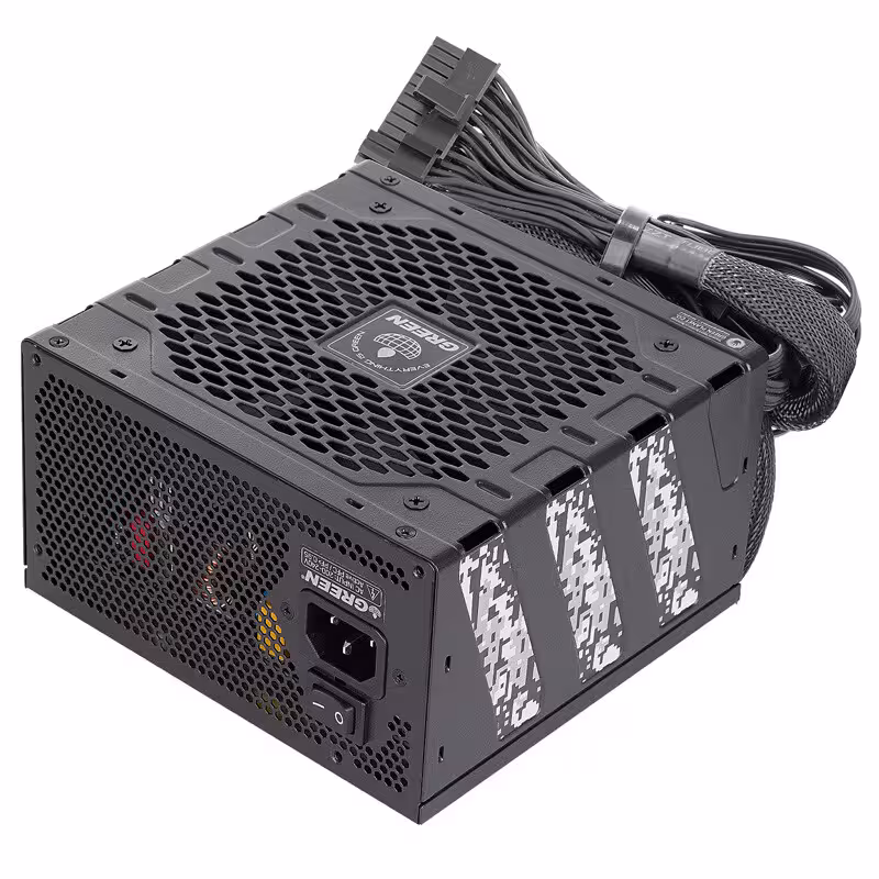 منبع تغذیه کامپیوتر غیر ماژولار گرین مدل GP600A-GED V3.1 Bronze با توان 600 وات