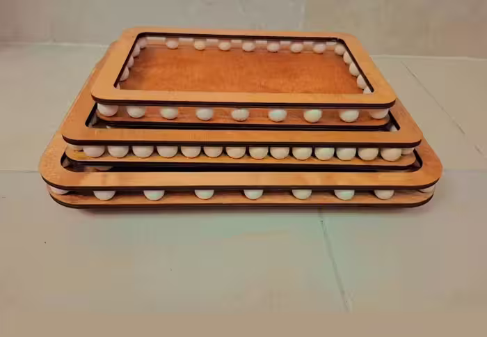 سینی چوبی مهره دار سایز کوچک