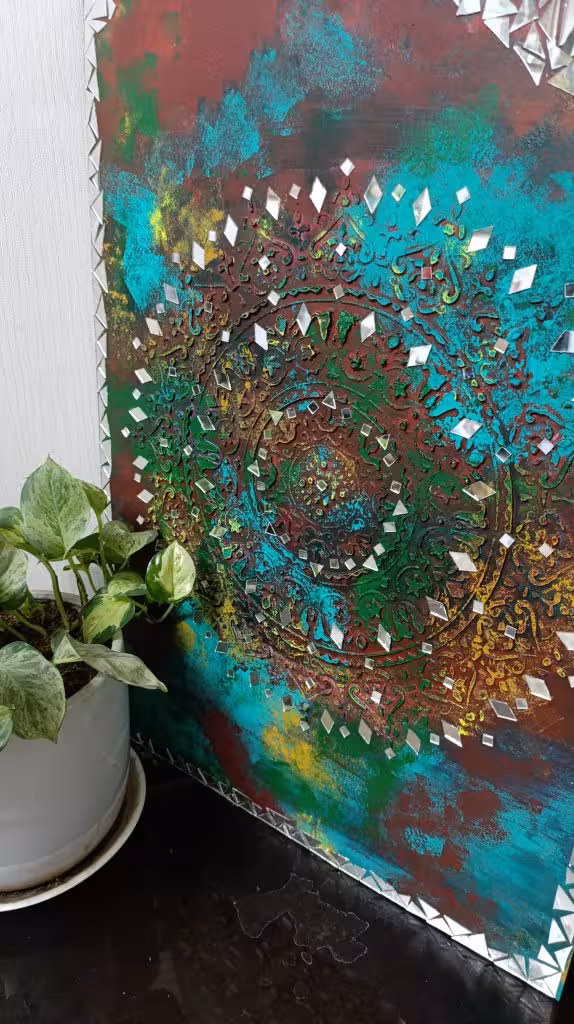 تابلو پتینه و آینه کاری