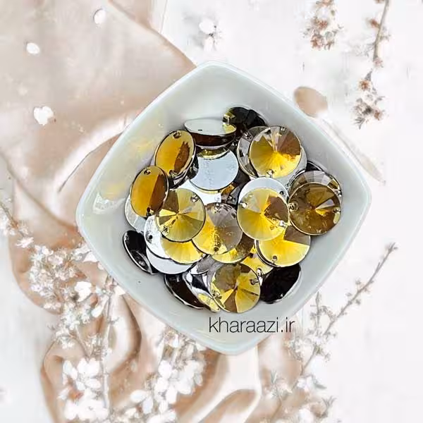 نگین گرد دوختنی سایز 16 پشت تخت 10 تایی