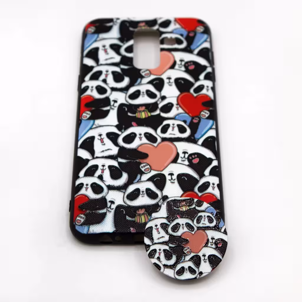 قاب کاور طرحدار دخترانه پاپ سوکت دار Galaxy A6 plus | موبایل کلاسیک