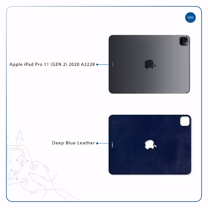 برچسب پوششی ماهوت مدل Deep-Blue-Leather مناسب برای تبلت اپل iPad Pro 11 (GEN 2) 2020 A2228