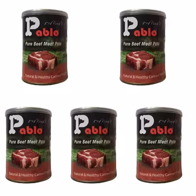 کنسرو غذای گربه پابلو مدل گوشت خالص گوساله وزن 2000 گرم بسته 5 عددی