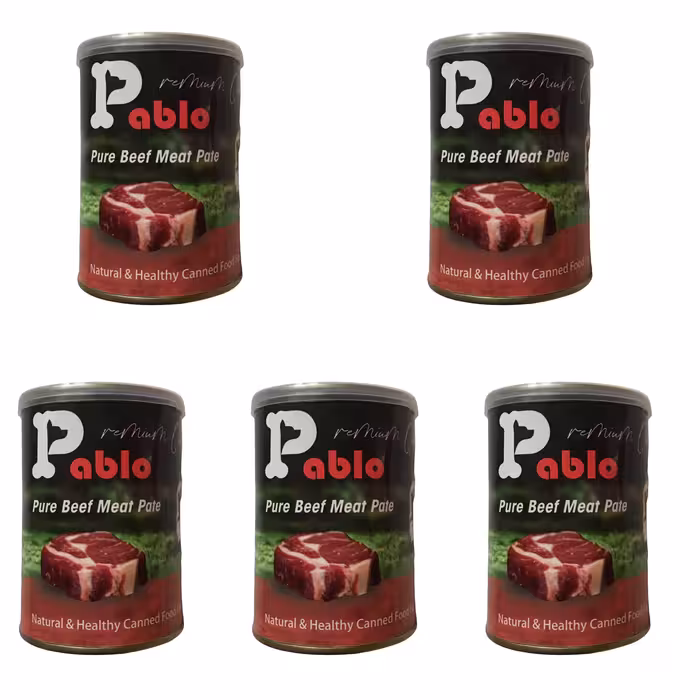 کنسرو غذای گربه پابلو مدل گوشت خالص گوساله وزن 2000 گرم بسته 5 عددی
