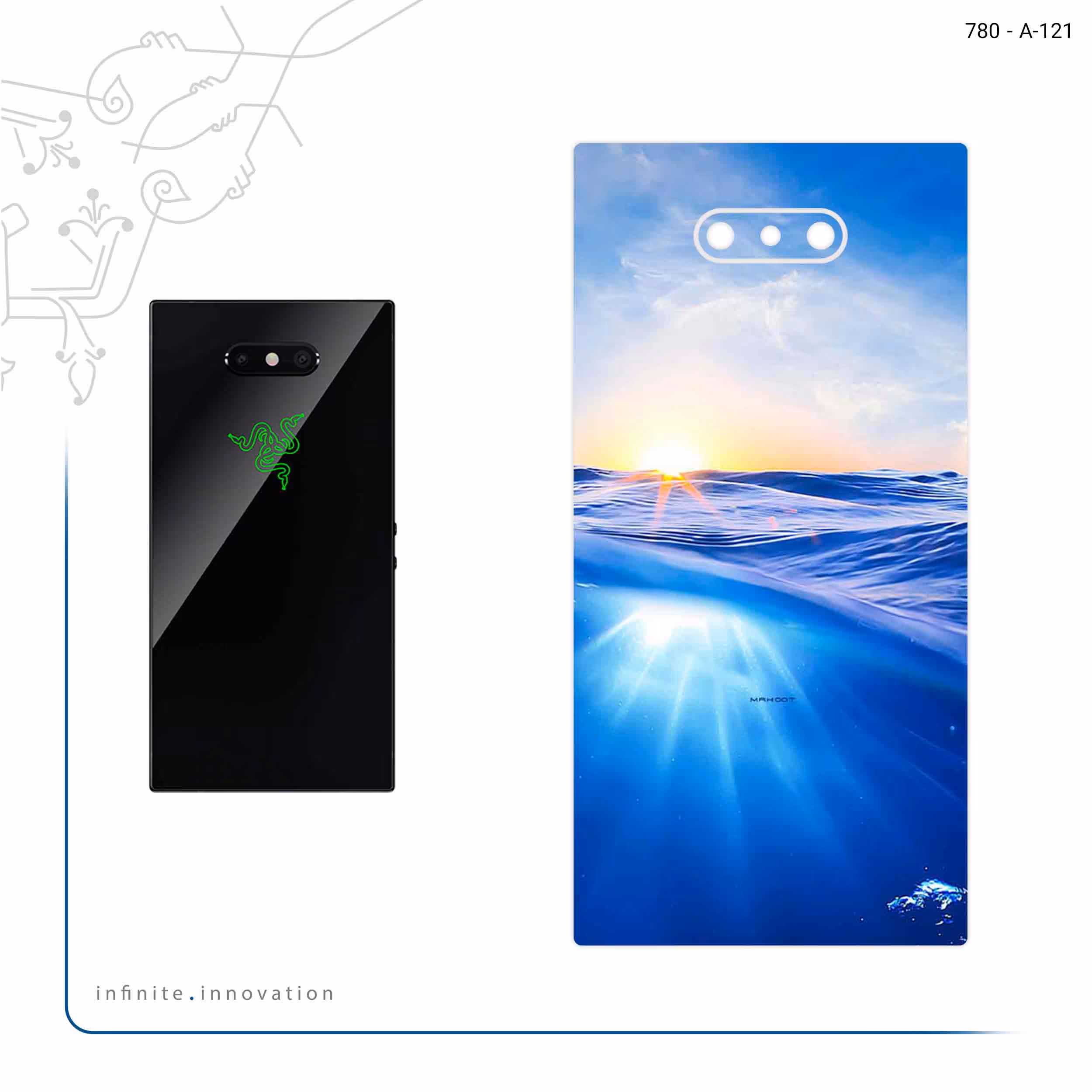 برچسب پوششی ماهوت مدل Ocean مناسب برای گوشی موبایل ریزر Phone 2