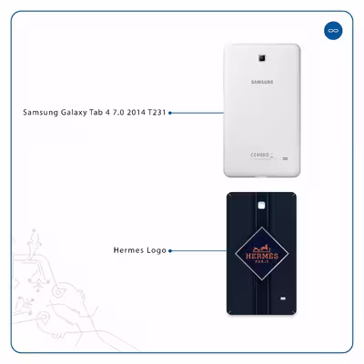 برچسب پوششی ماهوت مدل Hermes-Logo مناسب برای تبلت سامسونگ Galaxy Tab 4 7.0 2014 T231