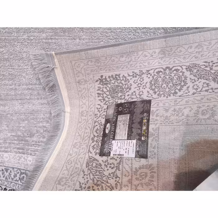 فرش ماشینی زمرد مشهد مدل NO010 زمینه سیلور