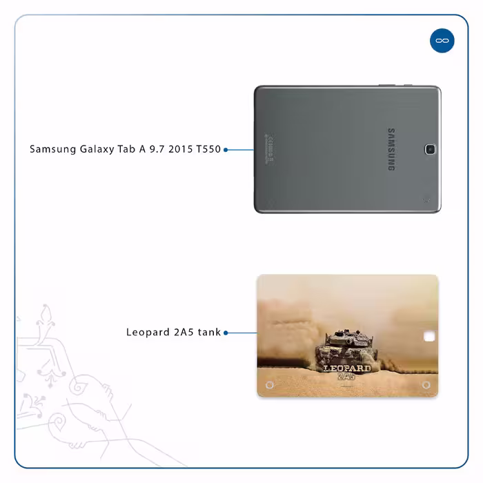 برچسب پوششی ماهوت مدل Leopard 2A5 tank مناسب برای تبلت سامسونگ Galaxy Tab A 9.7 2015 T550
