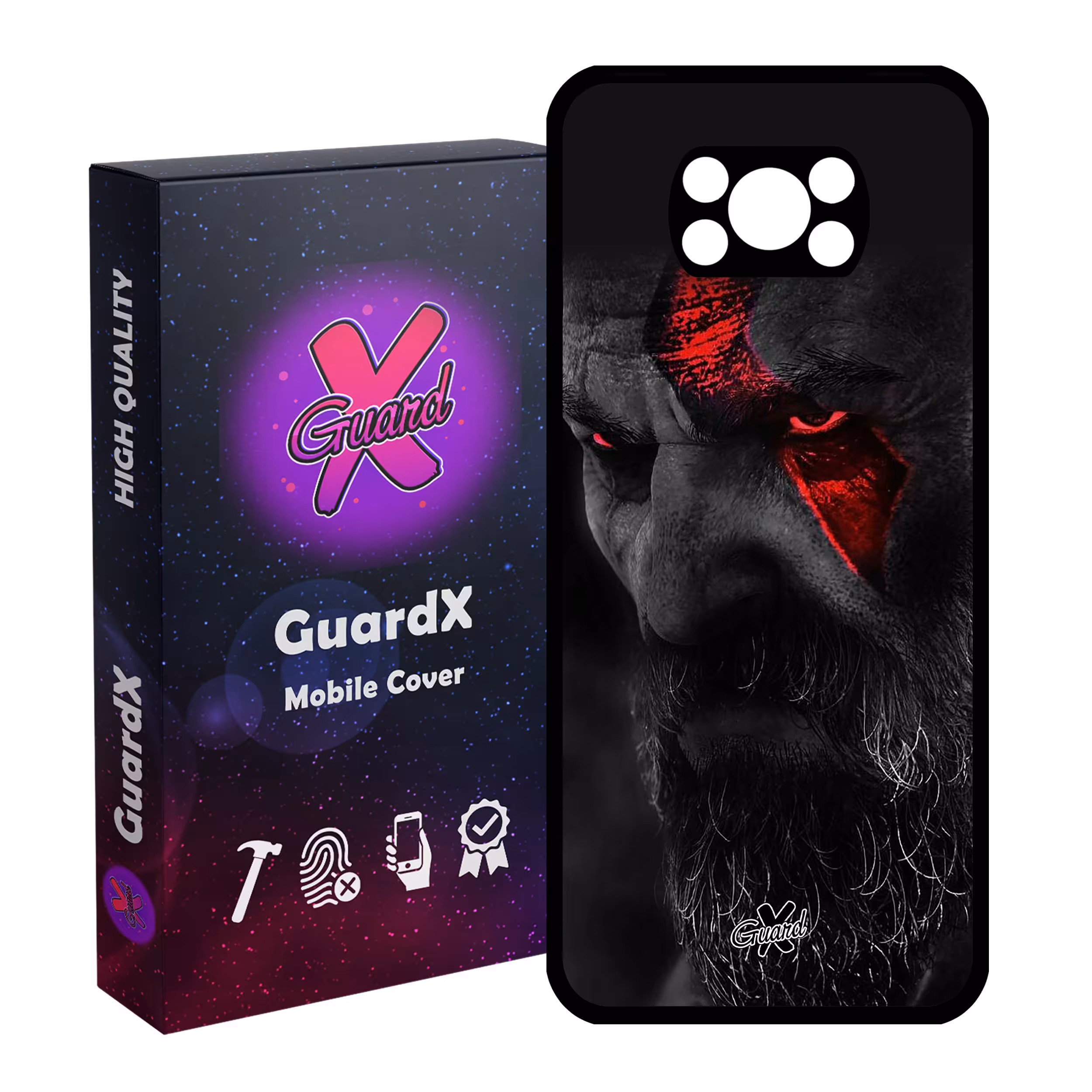 کاور گارد ایکس طرح God of War مدل Glass10349 مناسب برای گوشی موبایل شیائومی Poco X3 Pro