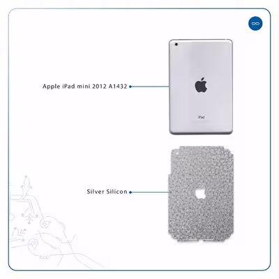 برچسب پوششی ماهوت مدل Silver-Silicon مناسب برای تبلت اپل iPad mini 2012 A1432