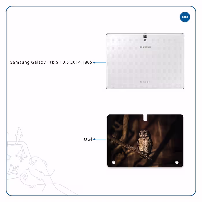 برچسب پوششی ماهوت مدل Owl مناسب برای تبلت سامسونگ Galaxy Tab S 10.5 2014 T805