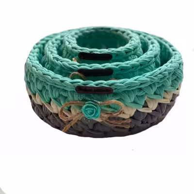 سبد قلاب بافی تریکو کد 060 مجموعه 3 عددی