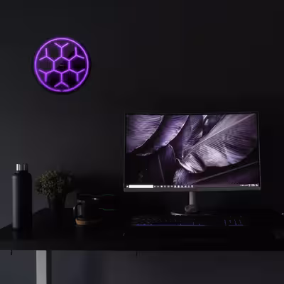 چراغ دیواری نئون دیزاین مدل Soccer-Ball-BL_PR