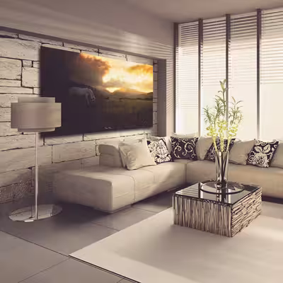 تابلو شاسی مدل منظره غروب و اسب تنها کد 015