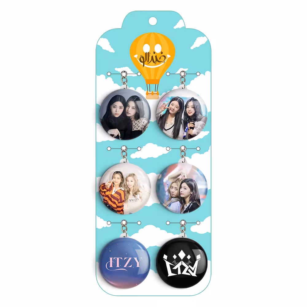 جاکلیدی خندالو مدل گروه ایتزی ITZY کد 1187A مجموعه 6 عددی