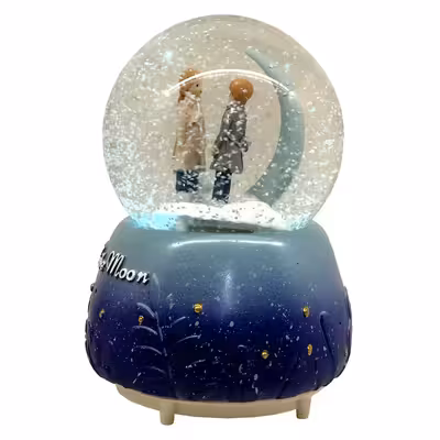 گوی موزیکال مدل چراغ دار اولین دیدار عاشقانه در کنار ماه