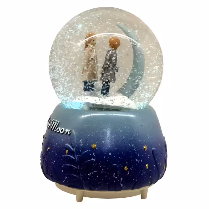 گوی موزیکال مدل چراغ دار اولین دیدار عاشقانه در کنار ماه