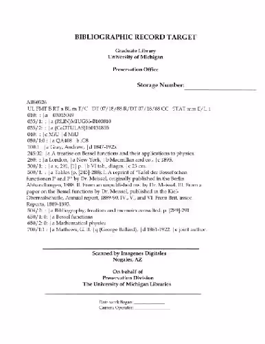 خرید و دانلود نسخه کامل کتاب A treatise on Bessel functions and their applications to physics