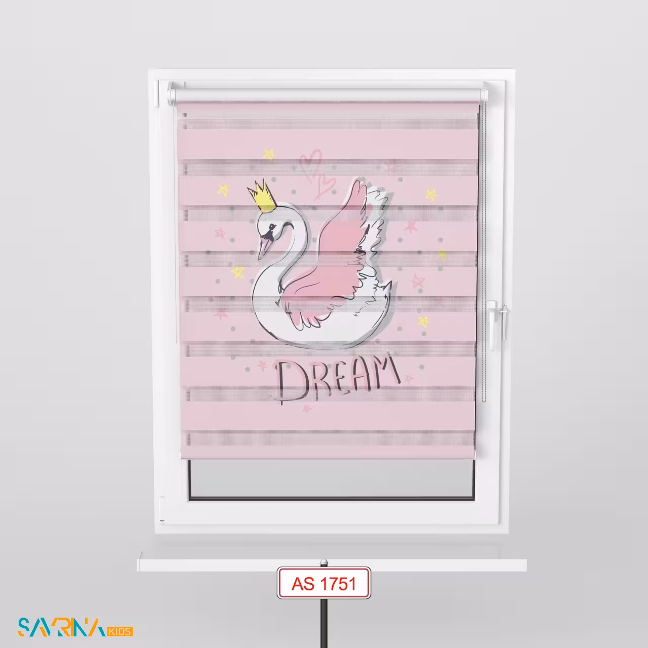 پرده زبرا بچگانه طرح قو کد AS1751