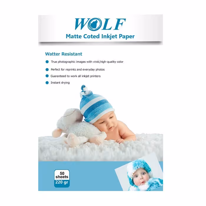 کاغذ کتد 220 گرمی ولف سایز A4