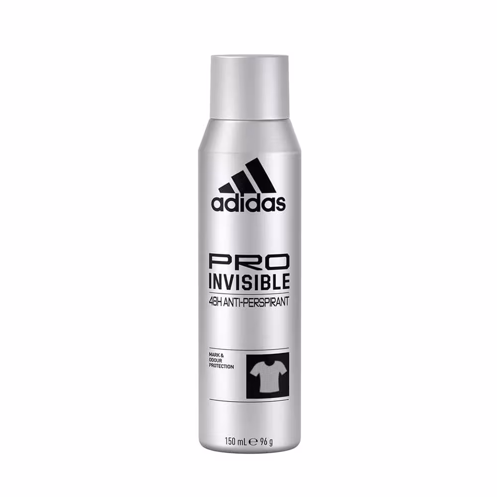 اسپری پودری ضد تعریق مردانه آدیداس مدل پرو اینویزیبل 48 ساعته – 150 میلی لیتر Adidas pro invisible 48H