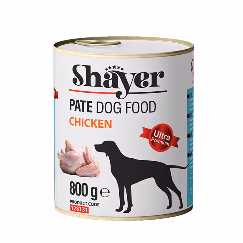 کنسرو پته سگ با طعم مرغ شایر Shayer Pate With Chicken وزن 800 گرم