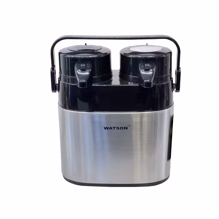 فلاسک دو قلو بدنه استیل داخل شیشه با حجم 3.2 لیتر