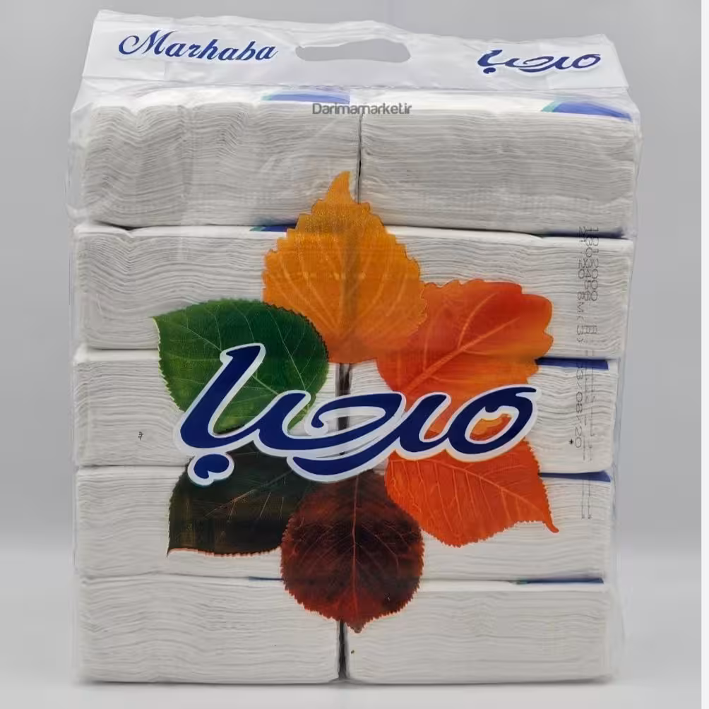 دستمال کاغذی اقتصادی خانواده 10 عددی مرحبا- کارتن 5 عددی