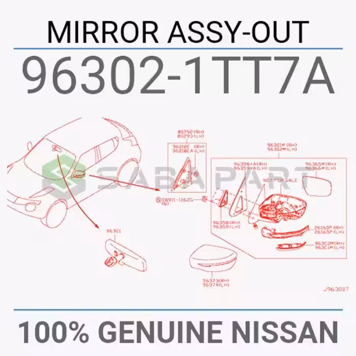 آینه بغل نیسان جوک – سمت چپ – محصول اصلی