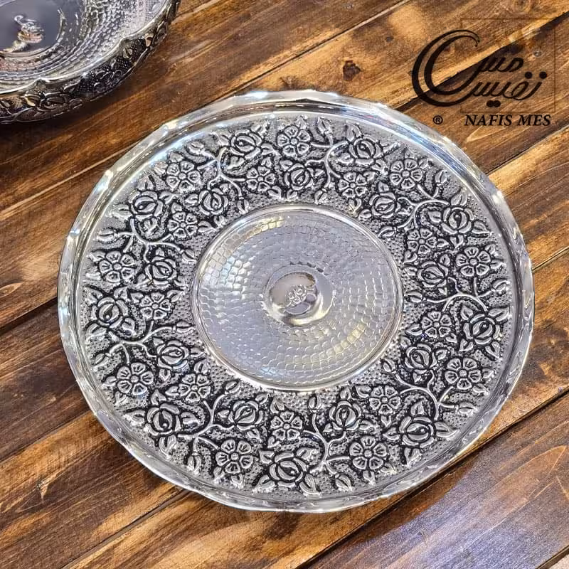 شیرینی خوری کروم لوکس سه پایه مدل رهام