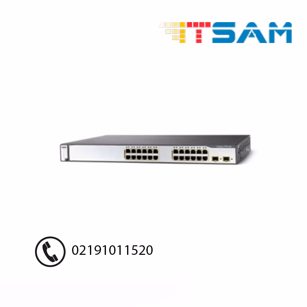 سوئیچ شبکه PoE مدیریتی سیسکو 24 پورت WS-C3750-24PS-E