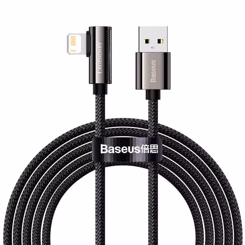 کابل آیفونی فست شارژ Baseus CALCS-A01 2.4A 2m یکسر L