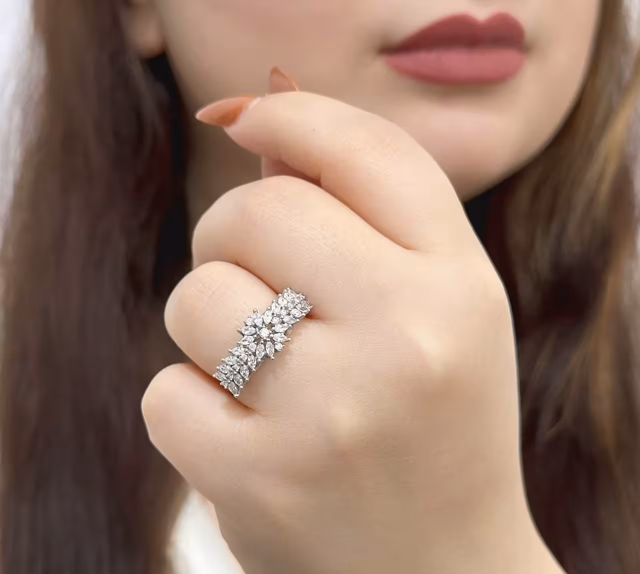 انگشتر جواهری نقره زنانه کد 11198