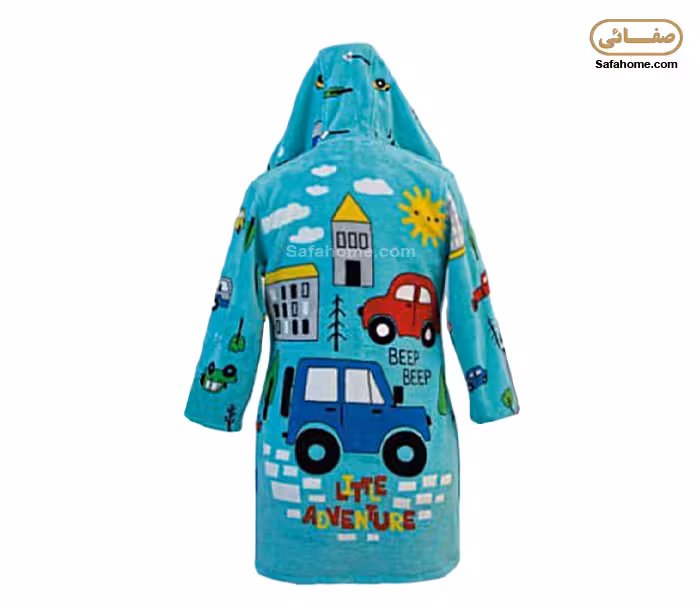 حوله تن پوش بچگانه طرح ترافیک آبی پودایران