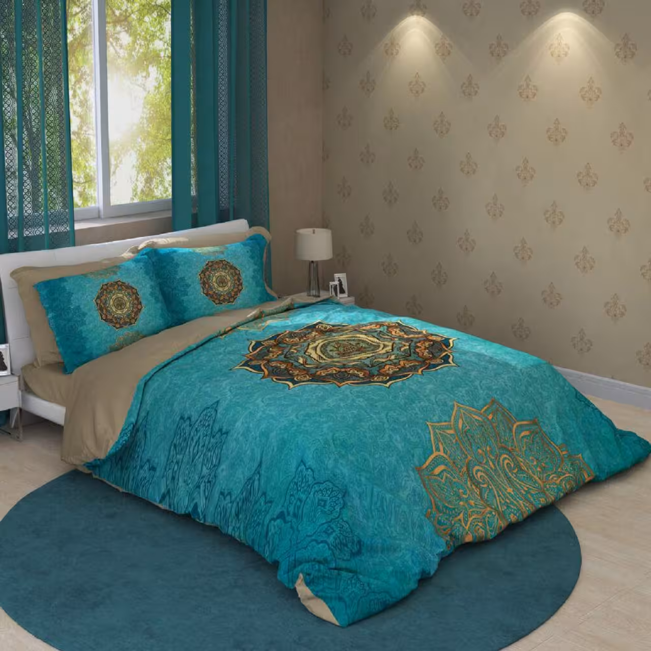 سرویس لحاف روتختی ترکسان کد D241 دو نفره 6 تکه