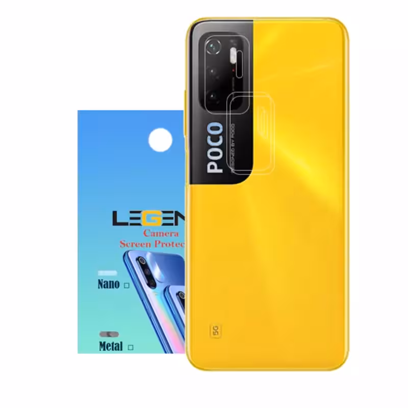 محافظ لنز دوربین لجند مدل نانو گلس مناسب برای موبایل شیائومی Poco M3 Pro بسته 3 عددی