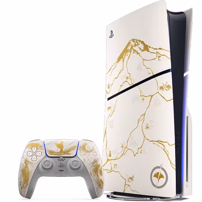 کنسول بازی سونی PlayStation 5 Slim دیسک خور ریجن همراه بازی Ghost of Yotei  - طلایی