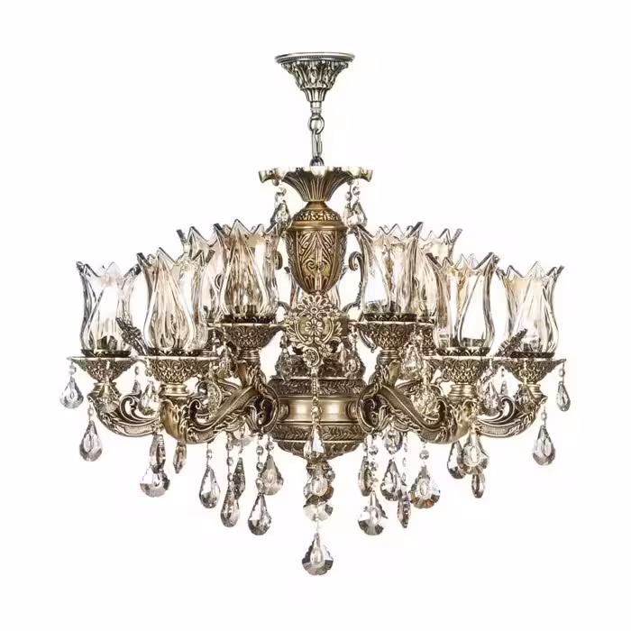 لوستر دایکاست ۱۲ شعله چشمه نور مدل M3412/6+6-A