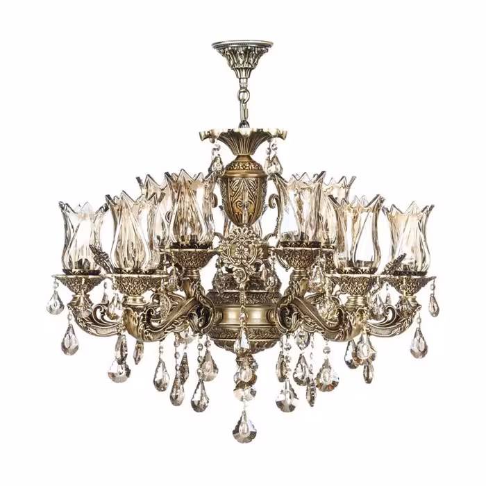 لوستر دایکاست ۱۲ شعله چشمه نور مدل M3412/6+6-A