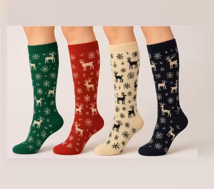 جوراب ساقدار طرح گوزن کد 1578