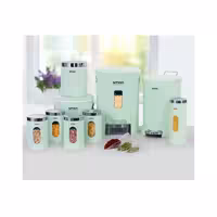 سرویس آشپزخانه چهارگوش لیمون9پارچه درب شفاف
