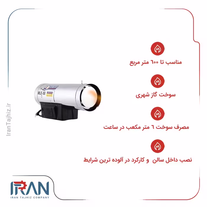 جت هیتر گازی، برند نیرو تهویه البرز، مدل ME-50