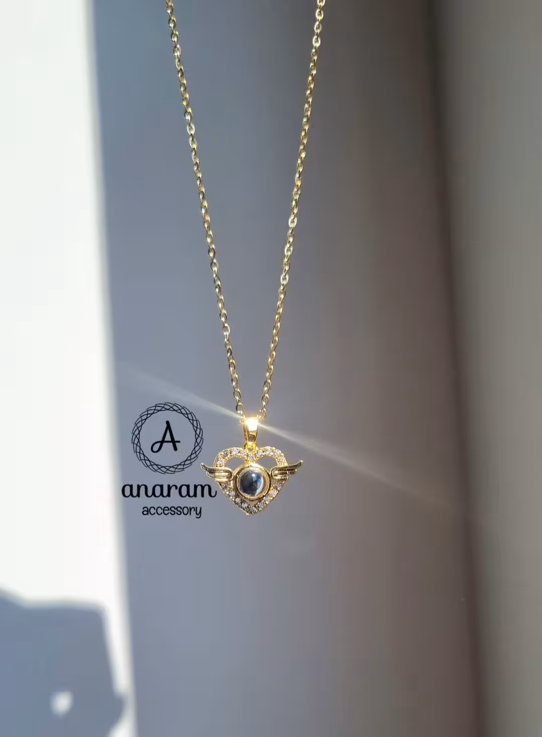 گردنبند قلب دوستت دارم به صد زبان دنیا استیل و رنگ ثابت