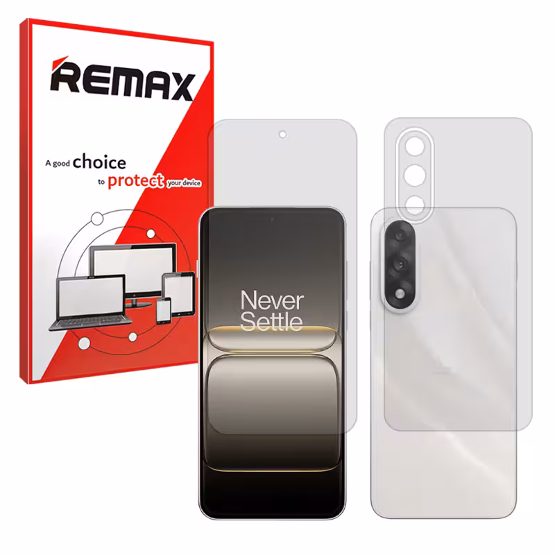 گلس صفحه نمایش و پشت گوشی وان پلاس Nord 5 مدل هیدروژلی شفاف برند ریمکس کد SS